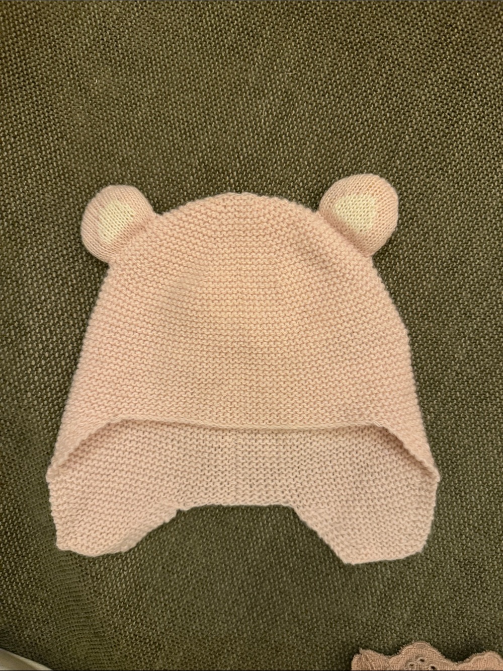 Trotters Pale Pink Knit Bear-Ear Kids Hat